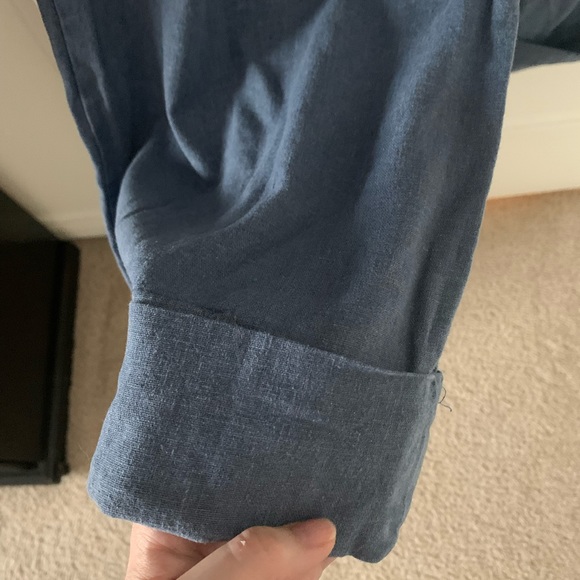 Blue Linen House of Spy Pants with Cuffs Size Medium - Picture 7 of 10